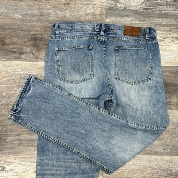 Carbon2Cobalt Faded Blue Mens 35 Relaxed Fit Straight Leg Button Fly Denim Jeans - Picture 1 of 11